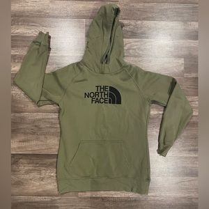 Olive green north face hoodie